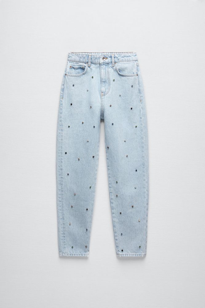 Z1975 BEADED MOM FIT JEANS