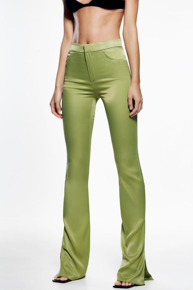 FLARED SATIN EFFECT PANTS