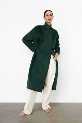 manteau femme vert zara