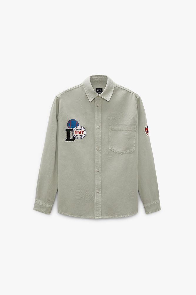 PRINTED OVERSHIRT WITH PATCHES