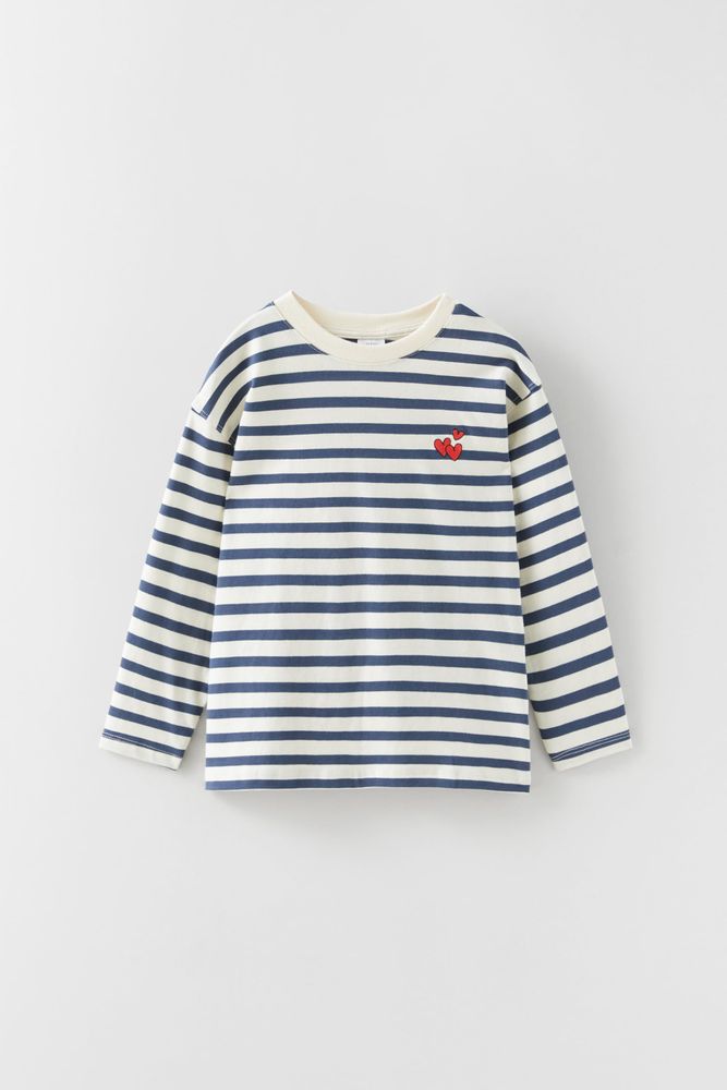 STRIPED T-SHIRT WITH EMBROIDERY