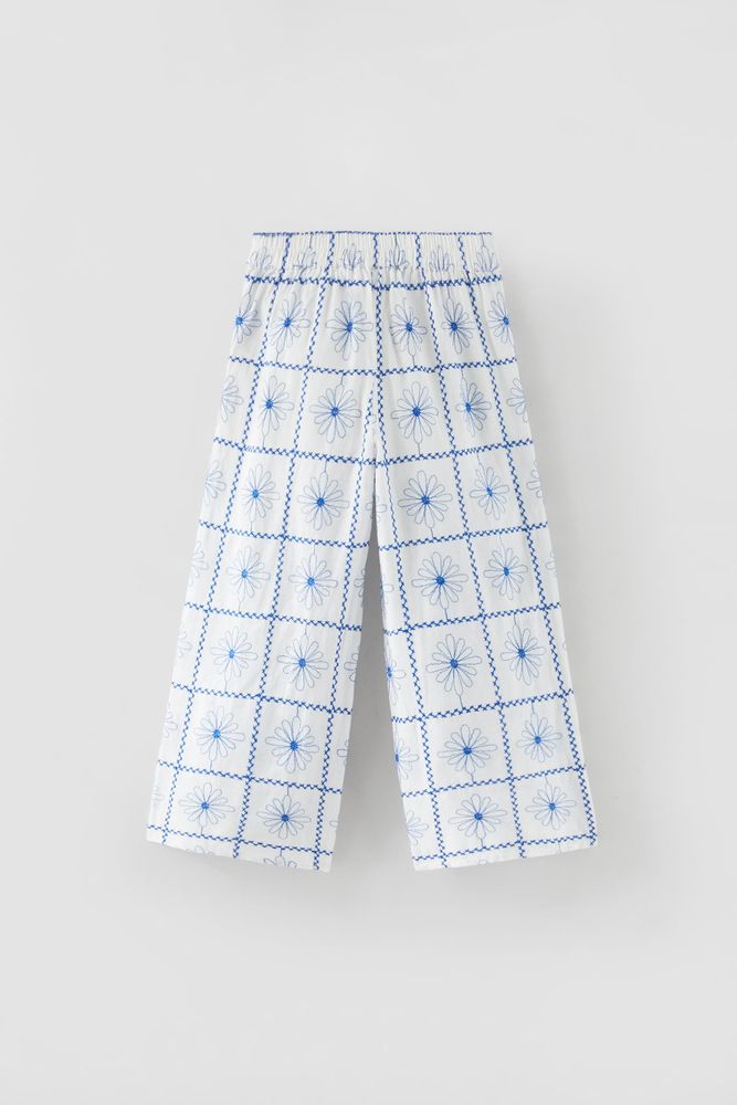 EMBROIDERED DAISIES PANTS