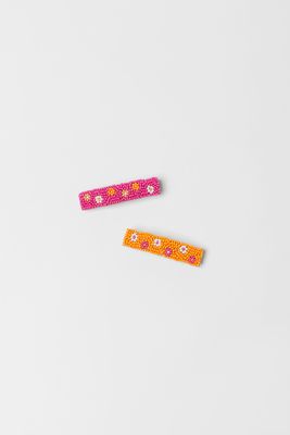 TWO-PACK OF BEADED HAIR CLIPS