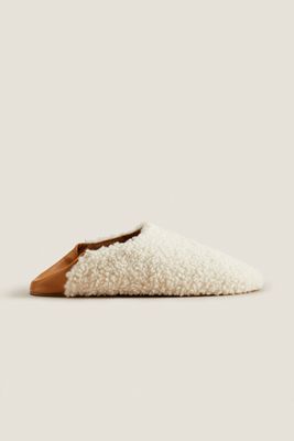 Faux shearling babouche slippers