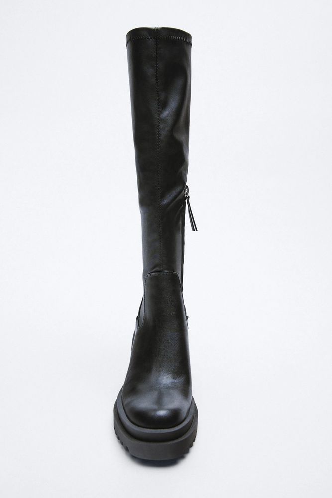 FITTED HEELED KNEE HIGH BOOTS