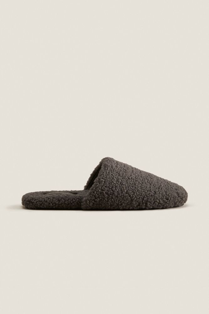 Warm fabric mule clog slippers