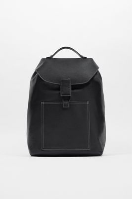 LEATHER FLAP BACKPACK