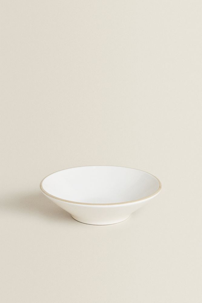 EARTHENWARE BOWL WITH BEIGE RIM