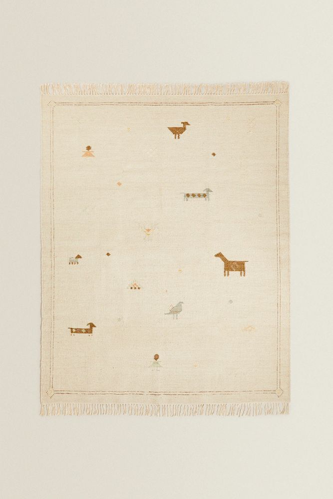 EMBROIDERED WOOL RUG