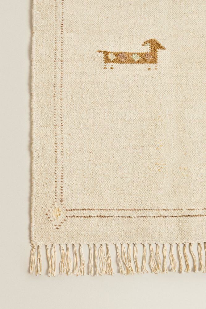 EMBROIDERED WOOL RUG