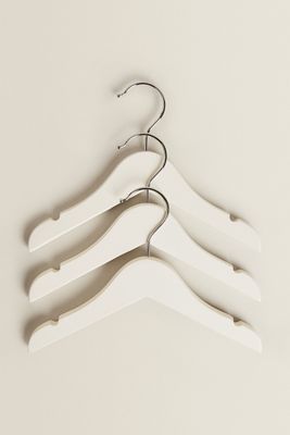 OYSTER WHITE WOODEN BABY HANGER (PACK OF 3)