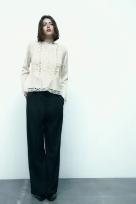 POINTELLE KNIT SWEATER