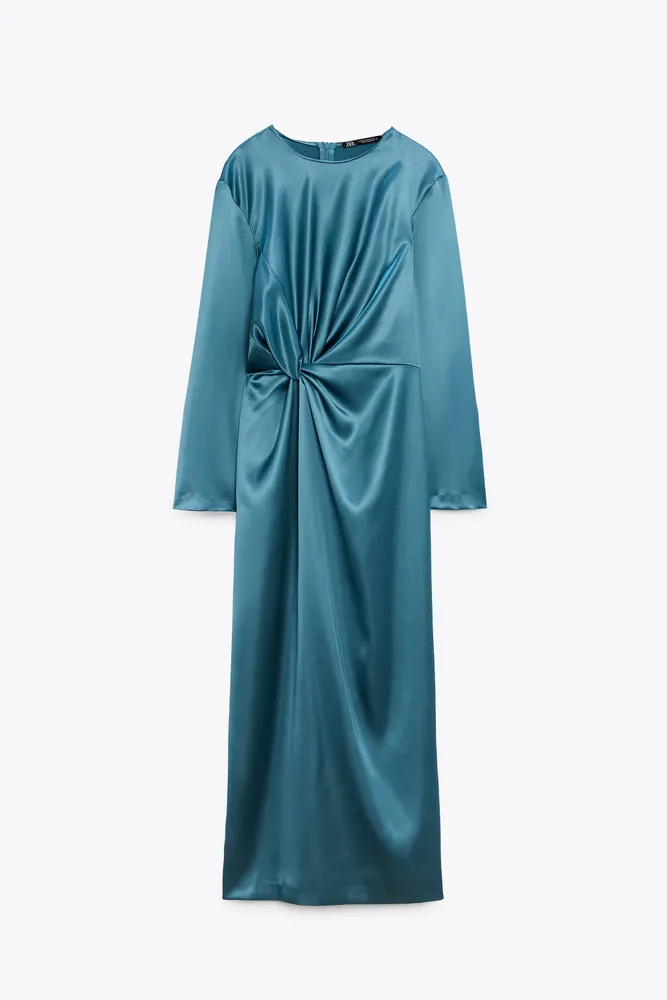 KNOTTED SATIN EFFECT DRESS