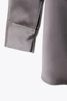 WRAP FRONT SATIN EFFECT DRESS