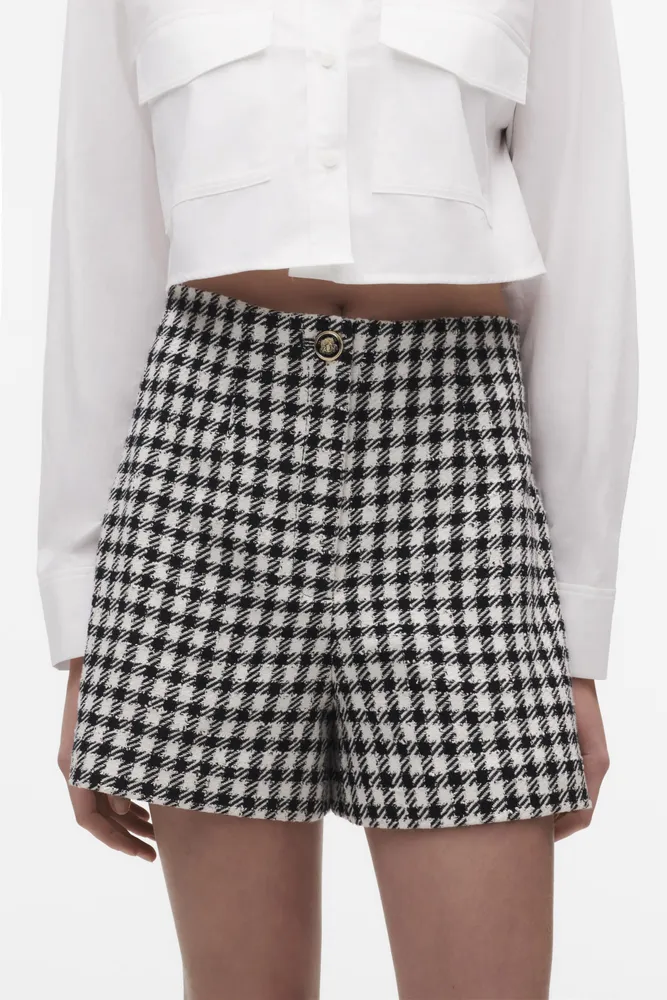 zara checked shorts