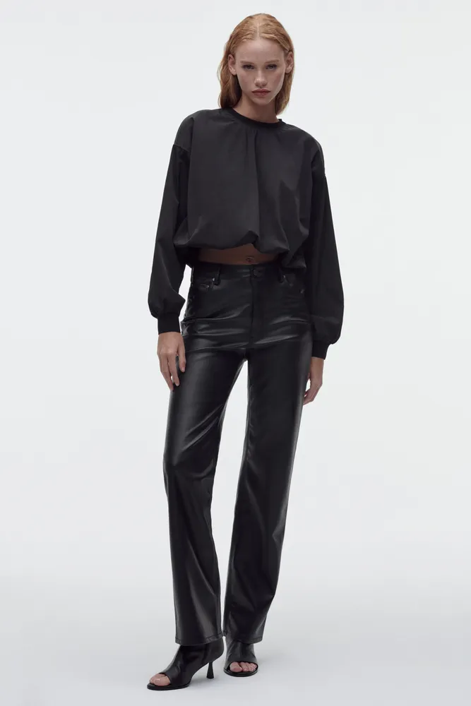 FULL LENGTH FAUX LEATHER PANTS - Bright red | ZARA United States
