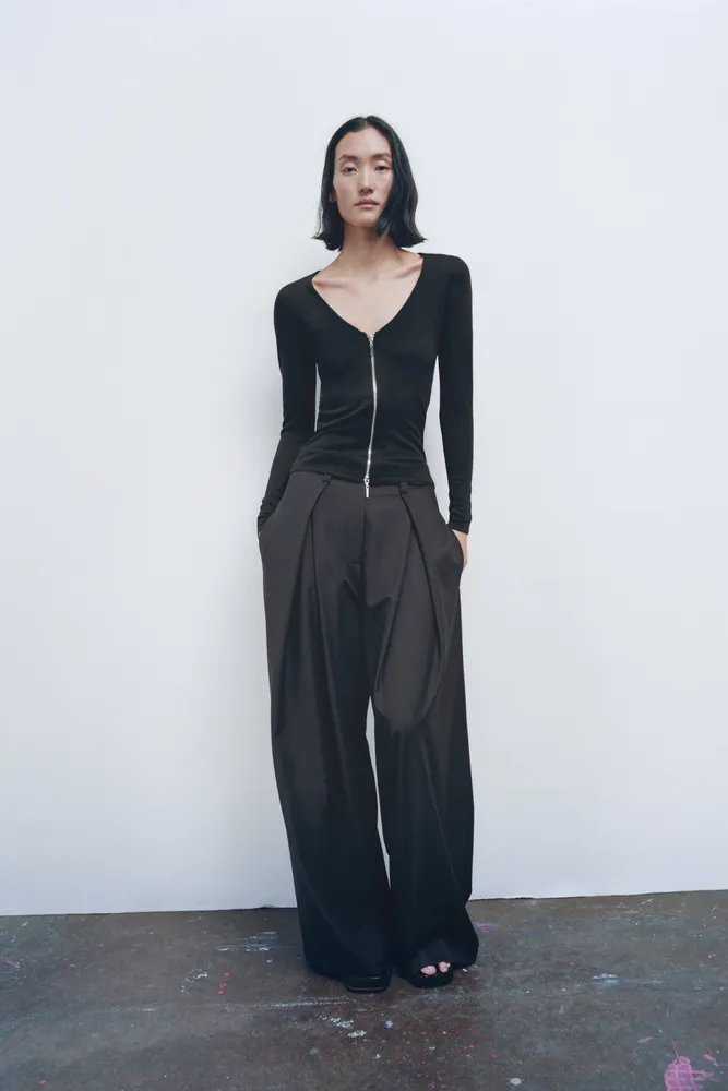 Zara ZIPPERED KNIT JACKET | Bayshore Shopping Centre