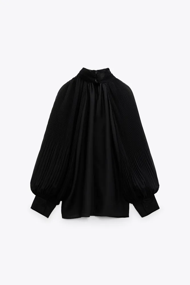 COMBINATION PLEATED BLOUSE