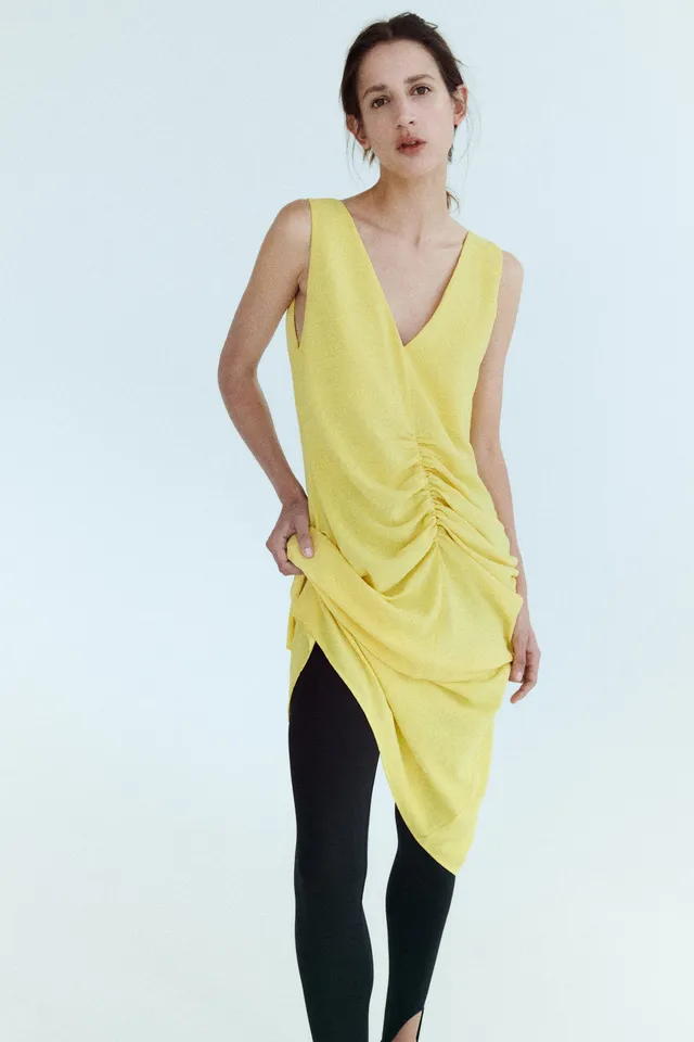 Laraine Yellow Stretch Viscose SHOWROOM SAMPLE 34CM X 60CM