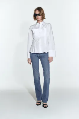 CORSET STYLE POPLIN SHIRT