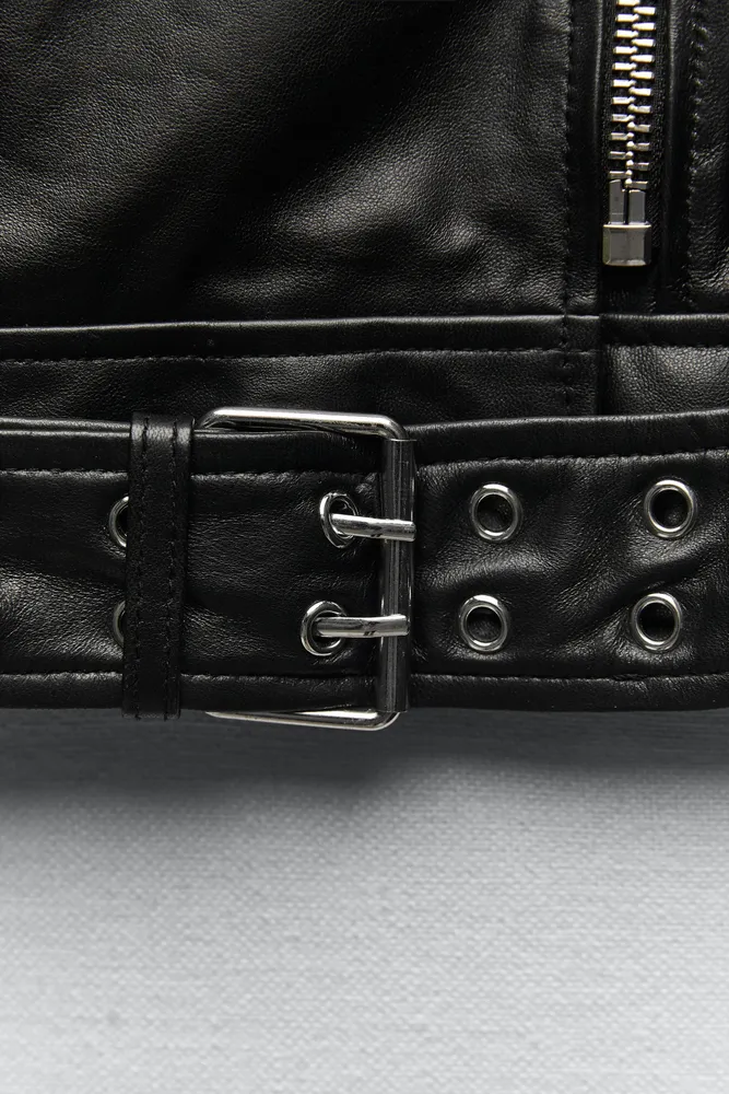 LEATHER JACKET WITH ZIPPERS