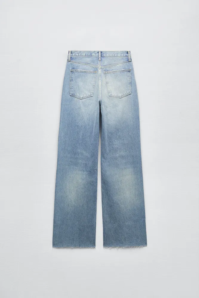 Zara FULL LENGTH TRF HIGH RISE WIDE LEG JEANS