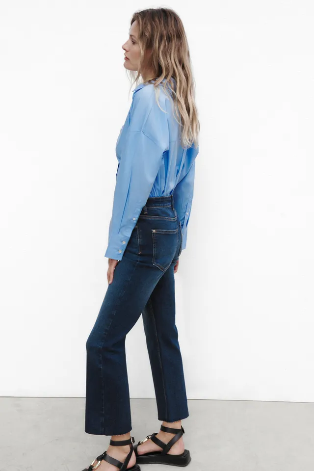 Zara ZW the sailor cropped flare jeans size 2 NWT in 2023