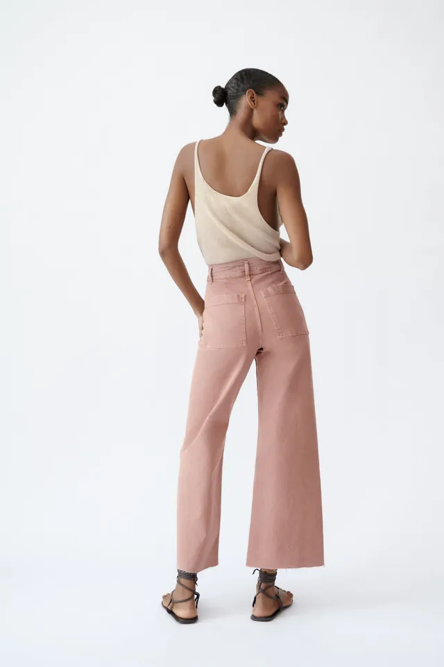 Zara HIGH-WAISTED ZW MARINE STRAIGHT JEANS