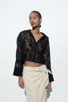CHEMISE SEMI-TRANSPARENTE EN DENTELLE