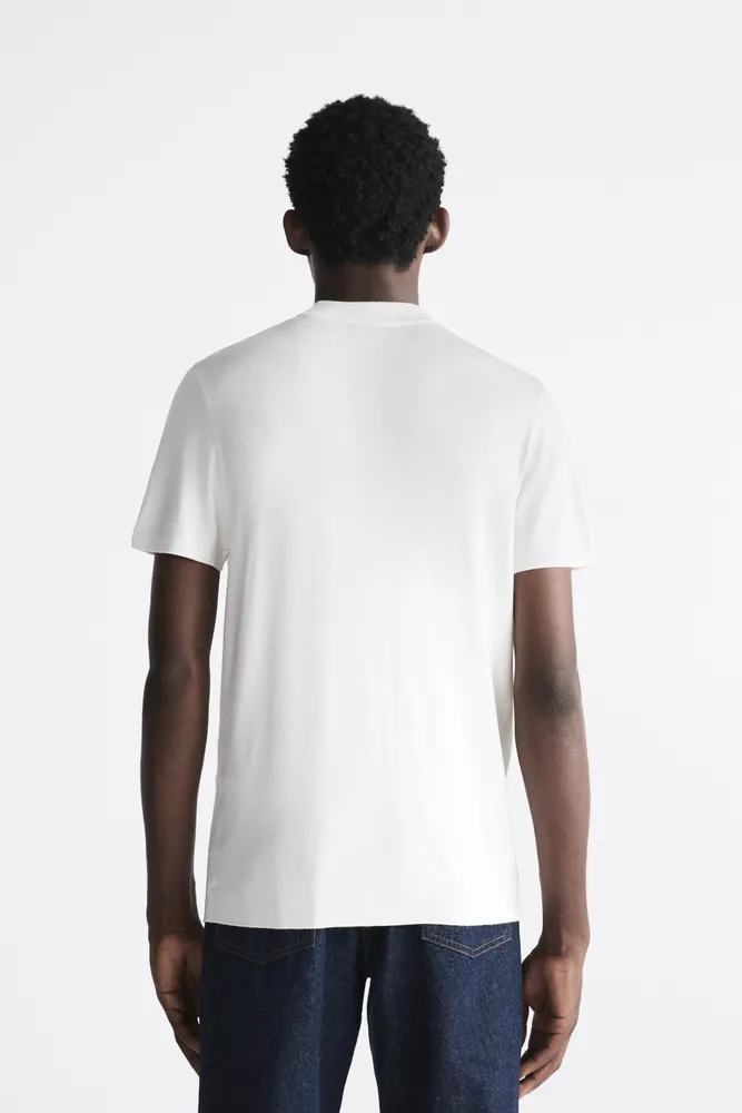 MOCK NECK KNIT T-SHIRT