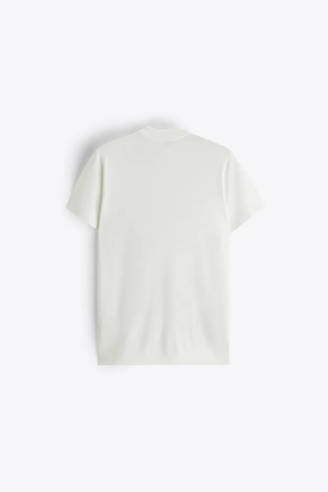 MOCK NECK KNIT T-SHIRT