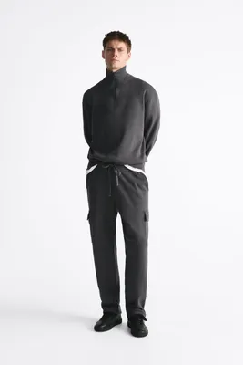 ZIP MOCK NECK SWEATER