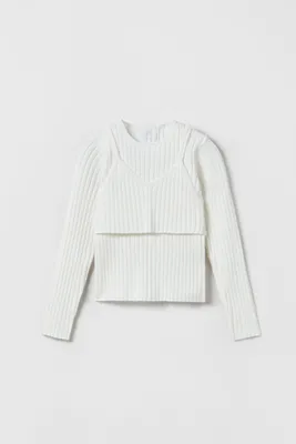 RIB KNIT SWEATER WITH TOP
