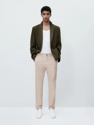 Relaxed fit canvas chino trousers