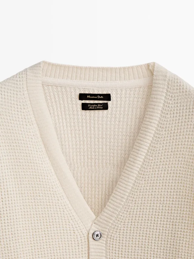 Zara Textured wool blend cardigan