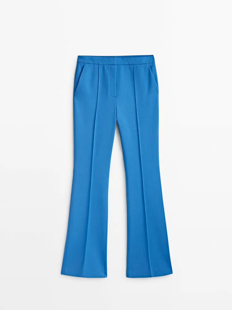 ZARA WOMEN STRAIGHT TROUSERS - LIMITED EDITION MID BLUE 8201/707 SZ S | eBay