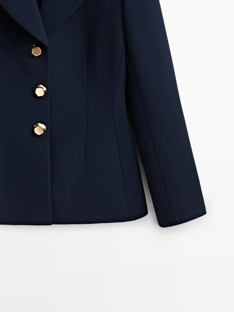 Suit blazer with golden buttons