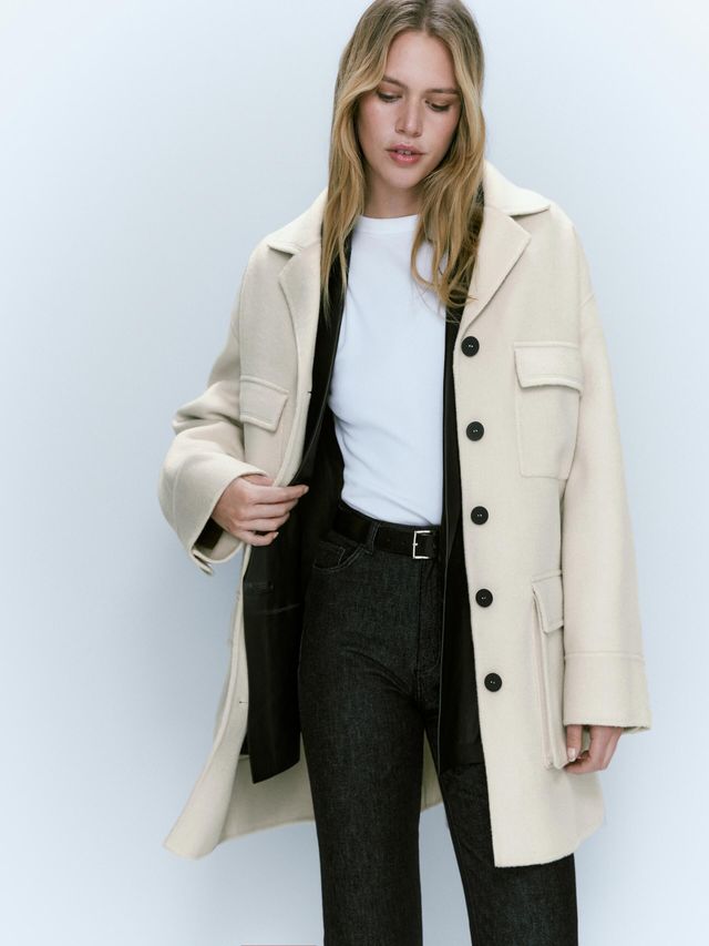 Wool blend coat with pockets