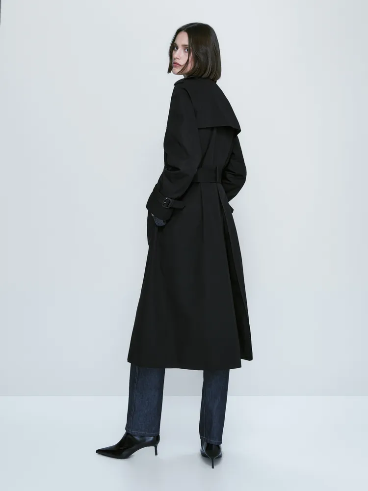 Trench coat with trim detail