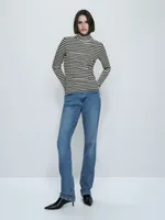Striped high neck T-shirt