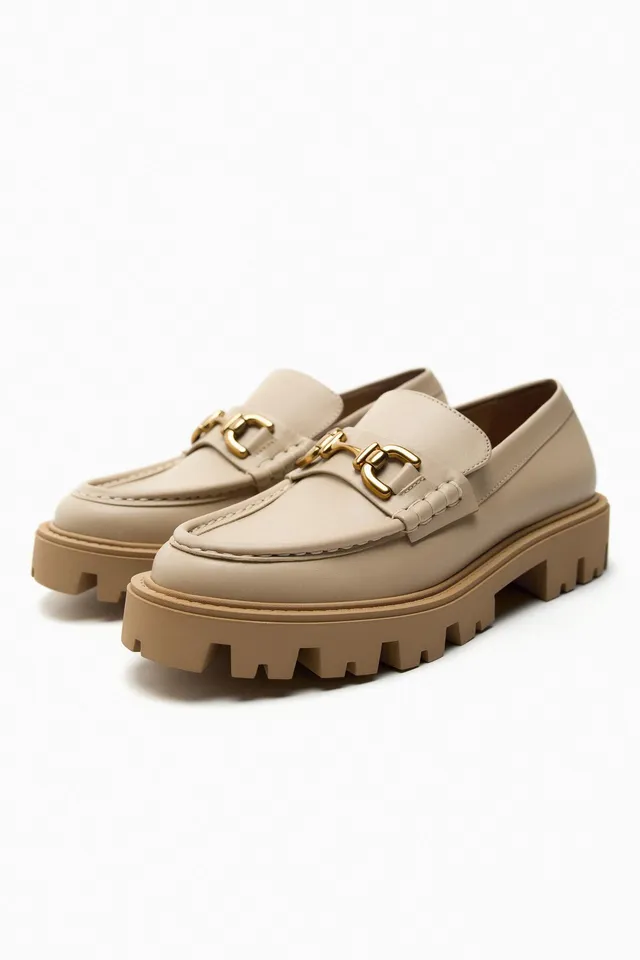 Zara BUCKLE LEATHER LUG SOLE LOAFERS | Halifax Shopping Centre
