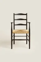 CHAISE EN FRÊNE ET SEAGRASS ACCOUDOIRS