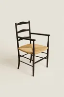 CHAISE EN FRÊNE ET SEAGRASS ACCOUDOIRS