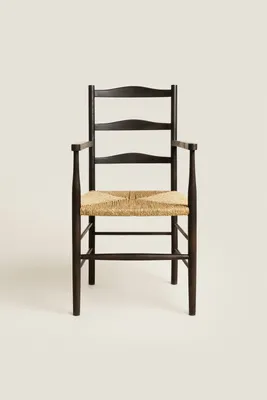 ASH AND SEAGRASS CHAIR WITH ARM RESTS