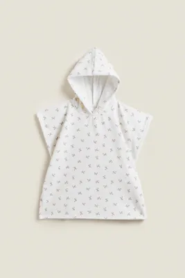 PONCHO PETITES FLEURS IMPRIMÉES