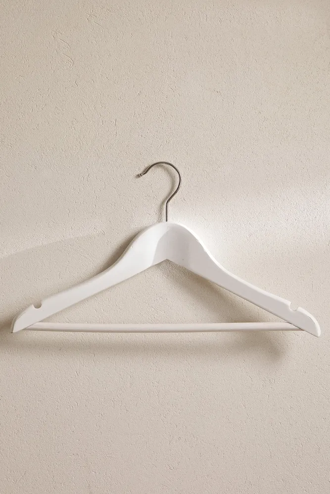 OYSTER WHITE WOODEN HANGER (PACK OF 4) - White