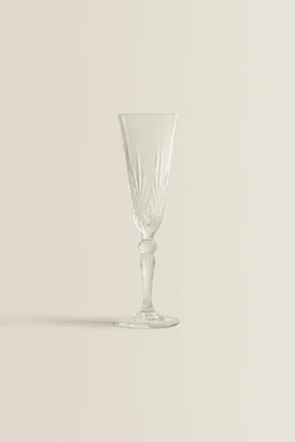 FLÛTE VERRE CRISTALLIN TAILLÉ