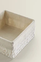 SQUARE FABRIC-LINED BASKET