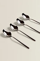 PACK OF SHINY STEEL DESSERT SPOONS (PACK OF 4)