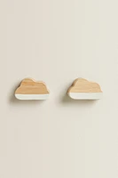 CLOUD WOODEN DOOR KNOB (PACK OF 2)